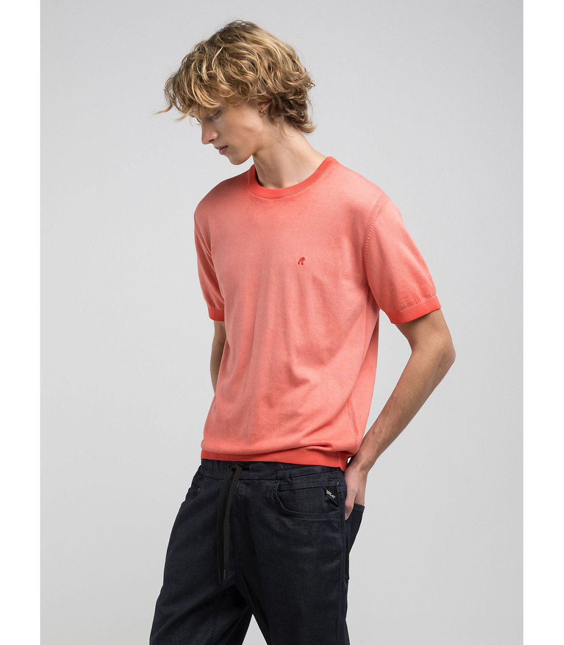 オンブレ ソフトコットン半袖ニット 詳細画像 オレンジ 5